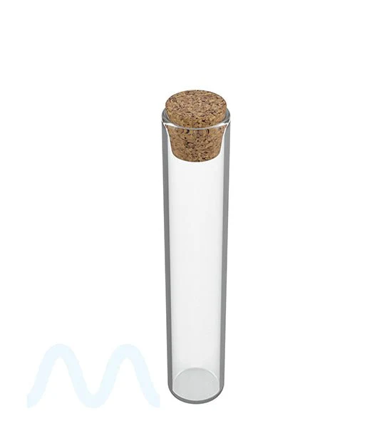 Glass Pre-Roll Tube with Cork Top | 120mm - Clear Glass - 640 Count