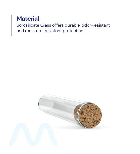 Glass Pre-Roll Tube with Cork Top | 120mm - Clear Glass - 640 Count - Image 2