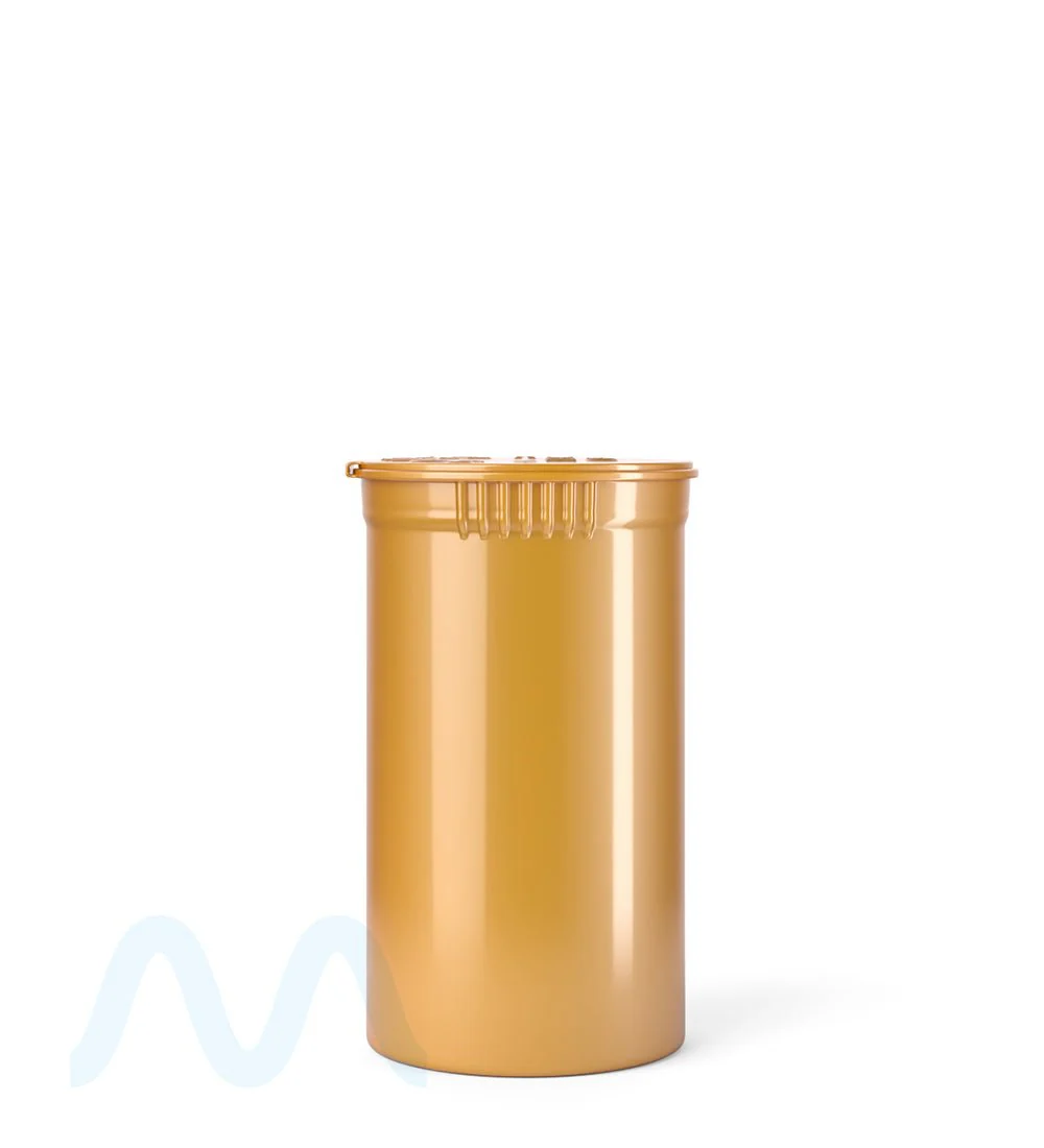 Child Resistant | Opaque Gold Pop Top Bottles | 19dr - 3.5g - 225 Count - Image 2
