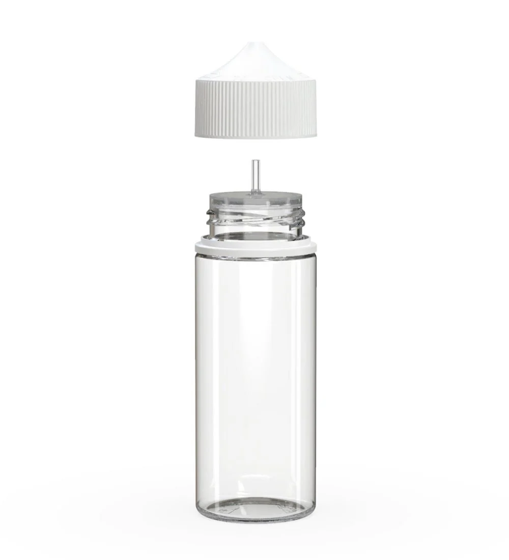 CHUBBY GORILLA | Child Resistant Unicorn V3 PET Dropper Bottles Clear | 120mL - w/ White Lid - 400 Count - Image 2