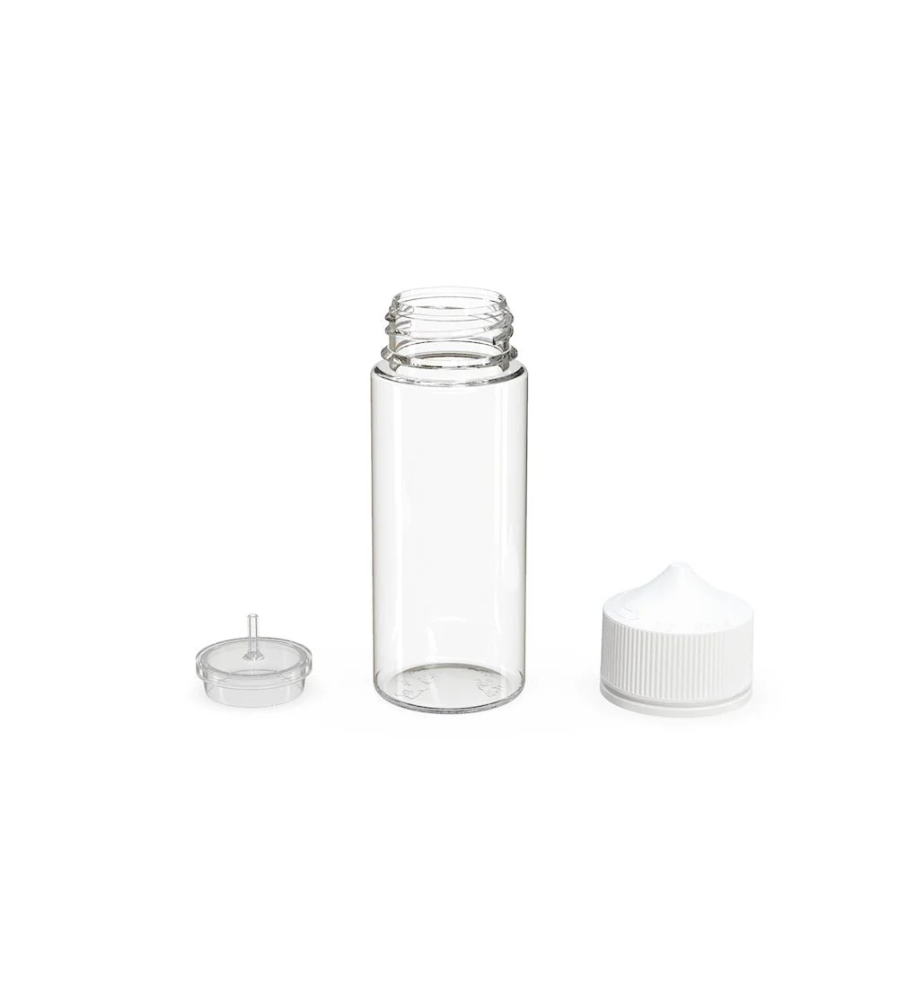 CHUBBY GORILLA | Child Resistant Unicorn V3 PET Dropper Bottles Clear | 120mL - w/ White Lid - 400 Count - Image 4