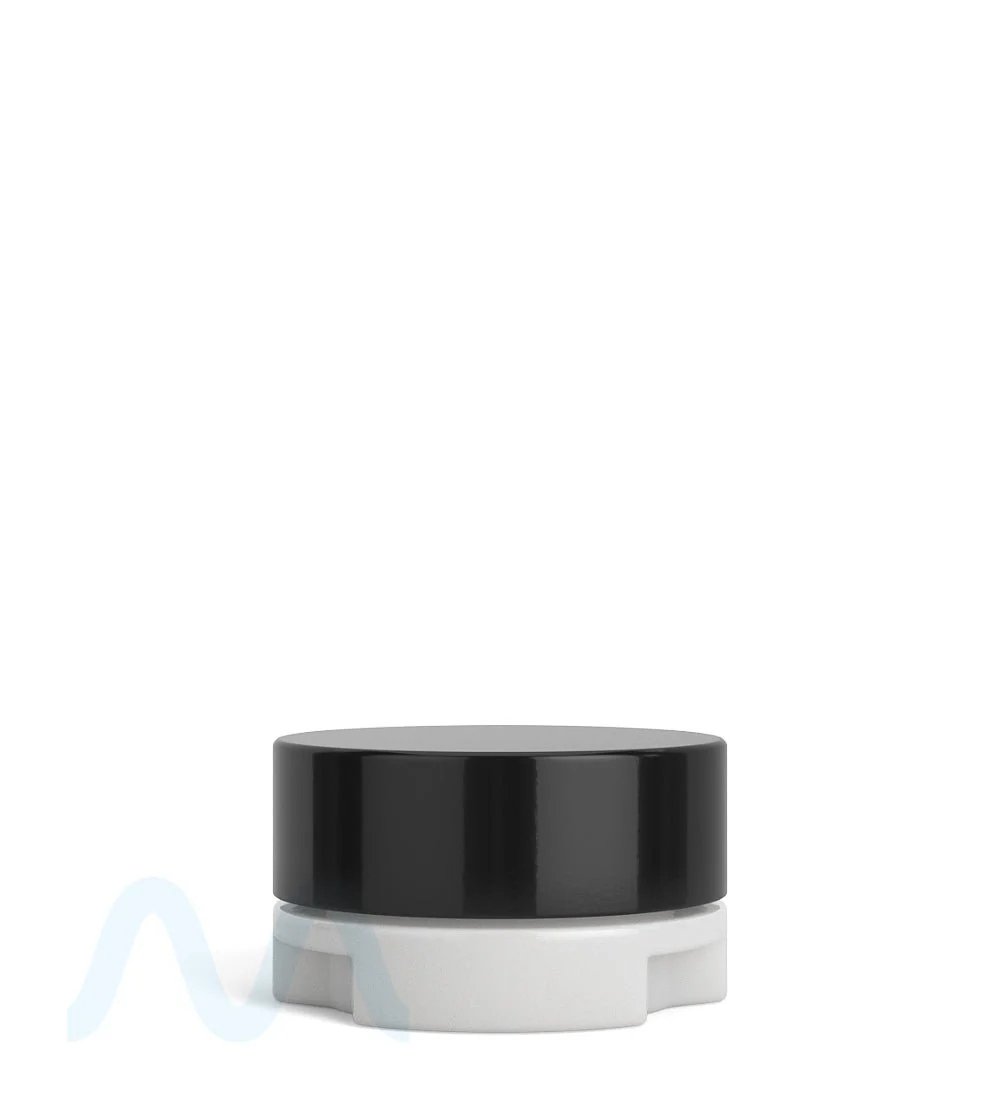 GROW PACK SUPPLY | Child Resistant White Glass GPS Easy-Grip Concentrate Containers and Glossy Black Cap | 28mm - 9mL - 320 Count