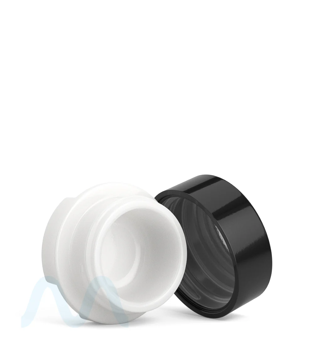 GROW PACK SUPPLY | Child Resistant White Glass GPS Easy-Grip Concentrate Containers and Glossy Black Cap | 28mm - 9mL - 320 Count - Image 2
