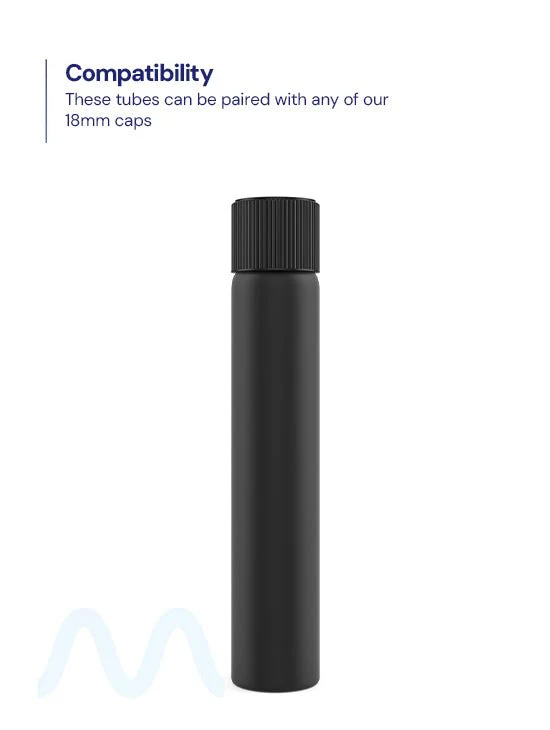 Matte Black Glass Pre-Roll Tubes | 18mm - 115mm - 400 Count - Image 3