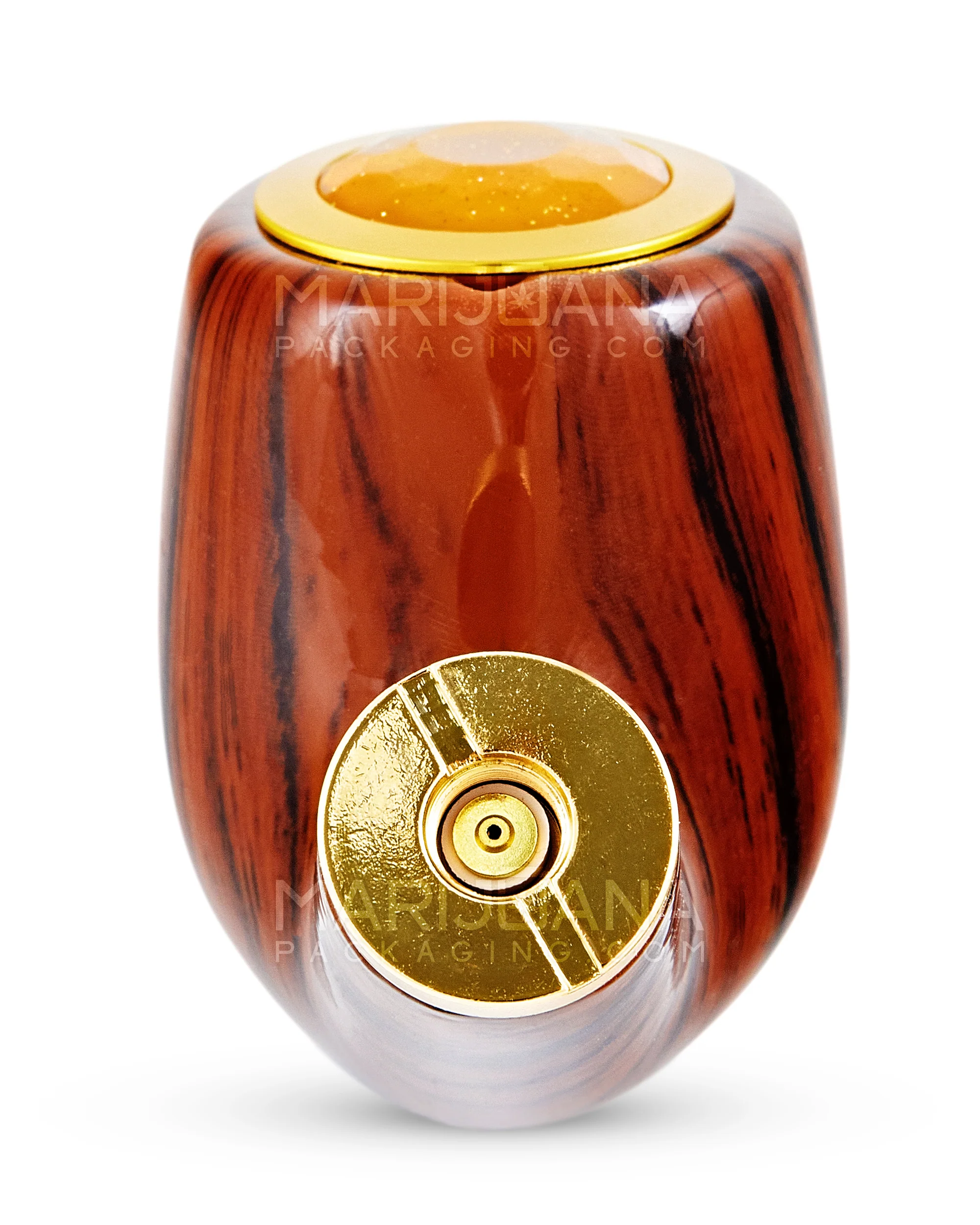 "Old Man's Pipe" Shaped Jumbo Vape Cartridge Battery w/ Honeycomb Light | 650mah - Mahogany Wood - 510 Thread - Image 4