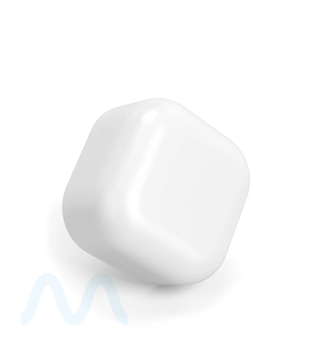 POLLEN GEAR | Child Resistant Rounded SoftSquare Push Down & Turn Plastic Caps | 46mm - Matte White - 72 Count - Image 3