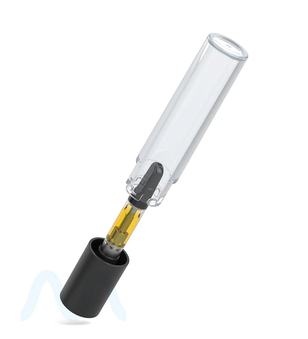 POLLEN GEAR | Five10 Child Resistant Flat Vape Cartridge Tube Base | 35mm - Matte Black - 1400 Count - Image 8