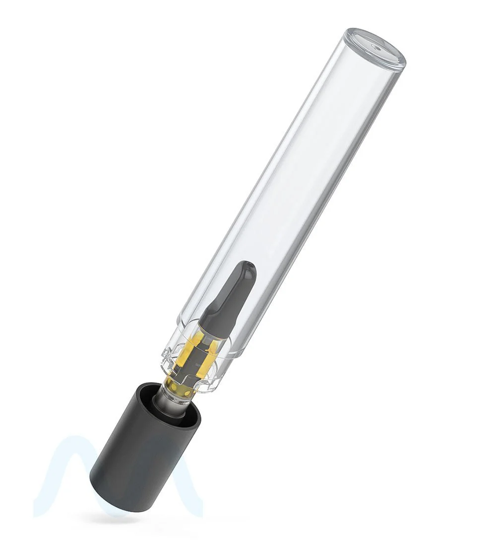 POLLEN GEAR | Five10 Child Resistant Push Down & Turn Wide Long Universal Plastic Caps for Vape Tube | 155mm - Clear - 700 Count - Image 5
