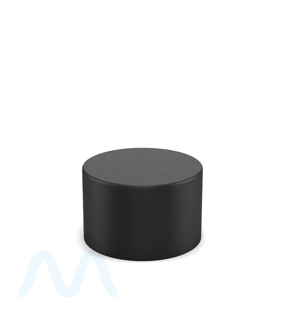 POLLEN GEAR | HiLine Child Resistant Smooth Push Down & Turn Plastic Flat Caps w/ 3 Layer Foil Liner| 52mm - Matte Black - 72 Count