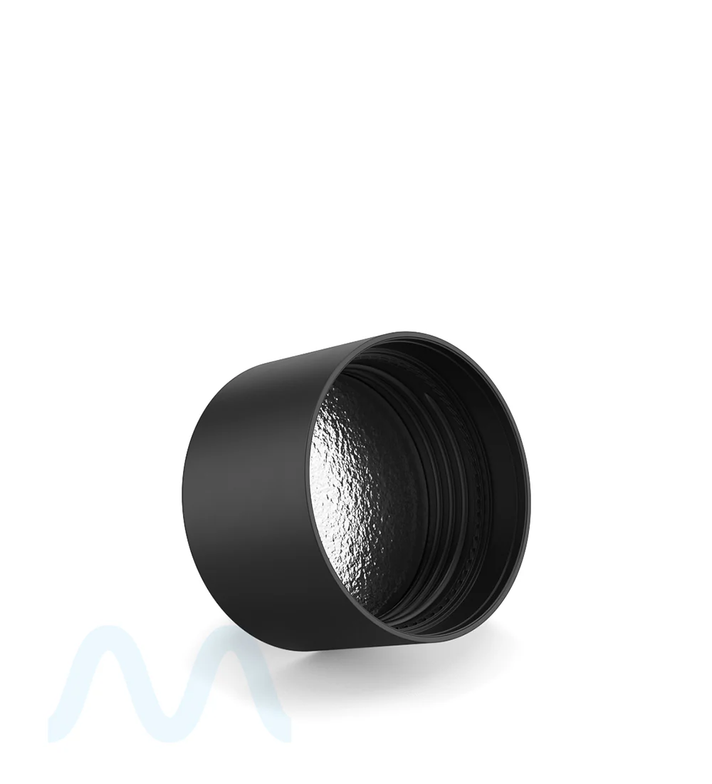 POLLEN GEAR | HiLine Child Resistant Smooth Push Down & Turn Plastic Flat Caps w/ 3 Layer Foil Liner| 52mm - Matte Black - 72 Count - Image 4