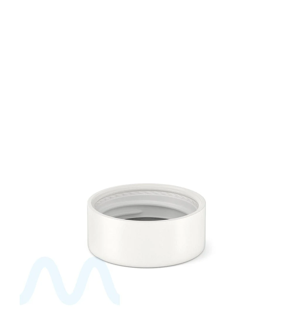 POLLEN GEAR | HiLine Child Resistant Smooth Push Down & Turn Plastic Flat Caps w/ Foil Liner | 36mm - Matte White - 308 Count - Image 2