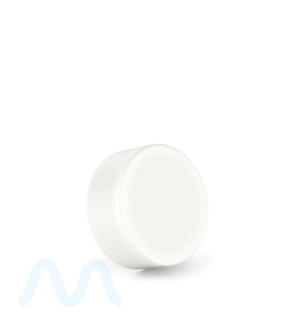 POLLEN GEAR | HiLine Child Resistant Smooth Push Down & Turn Plastic Flat Caps w/ Foil Liner | 36mm - Matte White - 308 Count - Image 3