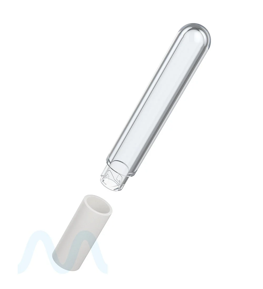 POLLEN GEAR | Slim Tube Child Resistant Tall Flat Pre-Roll & Vaporizer Plastic Caps | 15mm - Matte White - 500 Count - Image 6