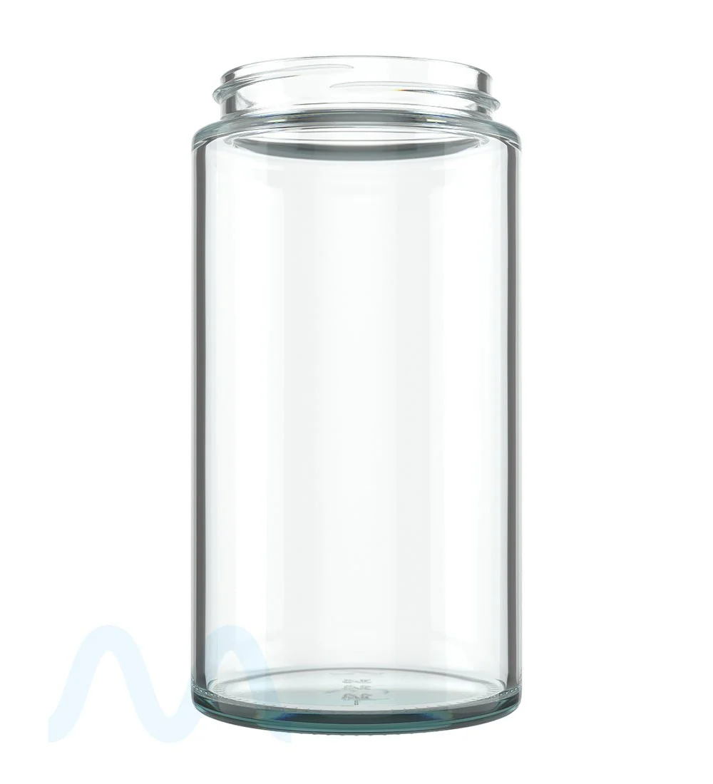 POLLEN GEAR | Wide Mouth Straight Sided Clear Glass Jars | 66mm - 15oz - 30 Count