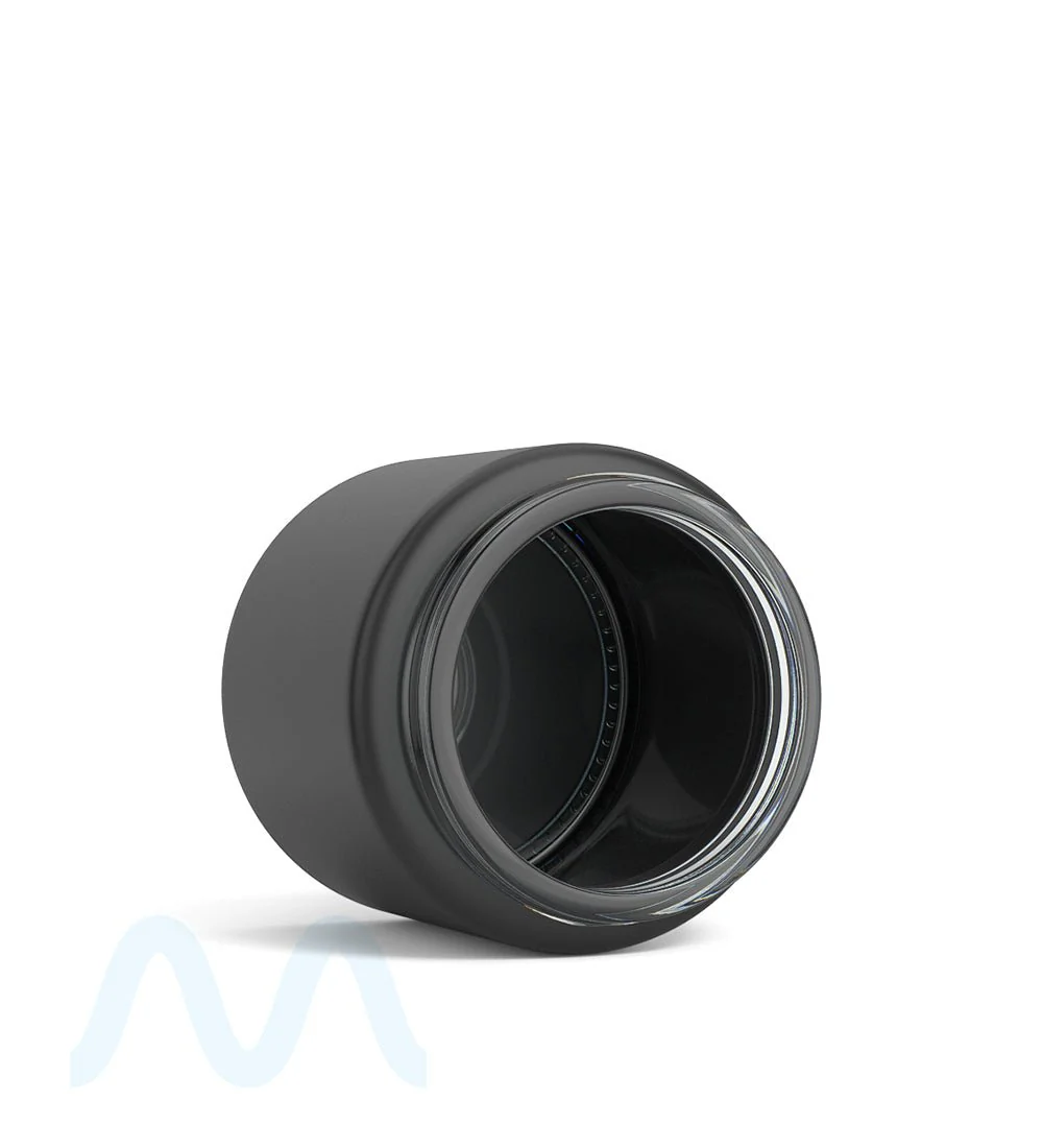 POLLEN GEAR | Wide Mouth Straight Sided Matte Black Glass Jars | 66mm - 6oz - 60 Count - Image 3