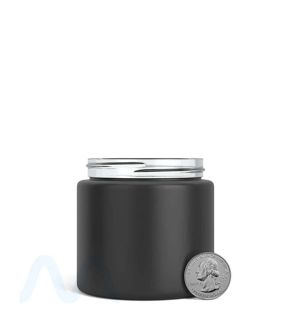 POLLEN GEAR | Wide Mouth Straight Sided Matte Black Glass Jars | 66mm - 6oz - 60 Count - Image 5