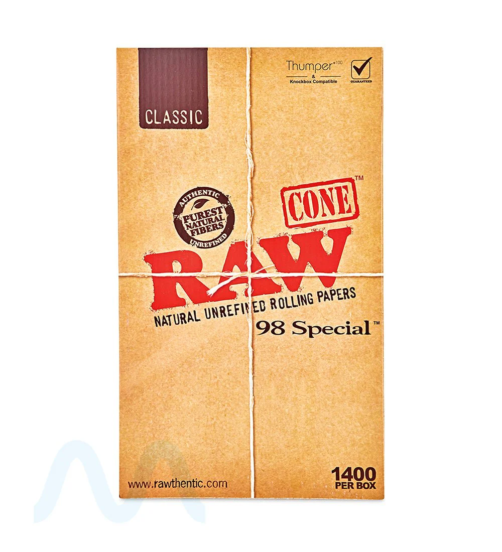 RAW | Classic 98 Special Pre-Rolled Cones | 98mm - Unbleached Paper - 1400 Count - Image 4