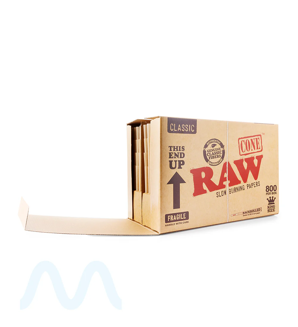 RAW | Classic King Size Pre-Rolled Backrolled Cones | 109mm - Unbleached Paper - 800 Count - Image 2