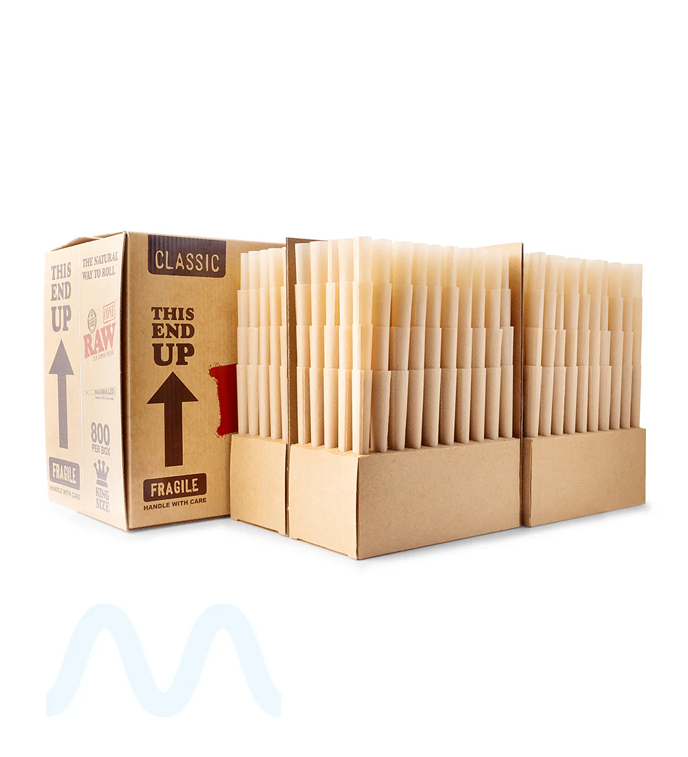 RAW | Classic King Size Pre-Rolled Backrolled Cones | 109mm - Unbleached Paper - 800 Count - Image 3