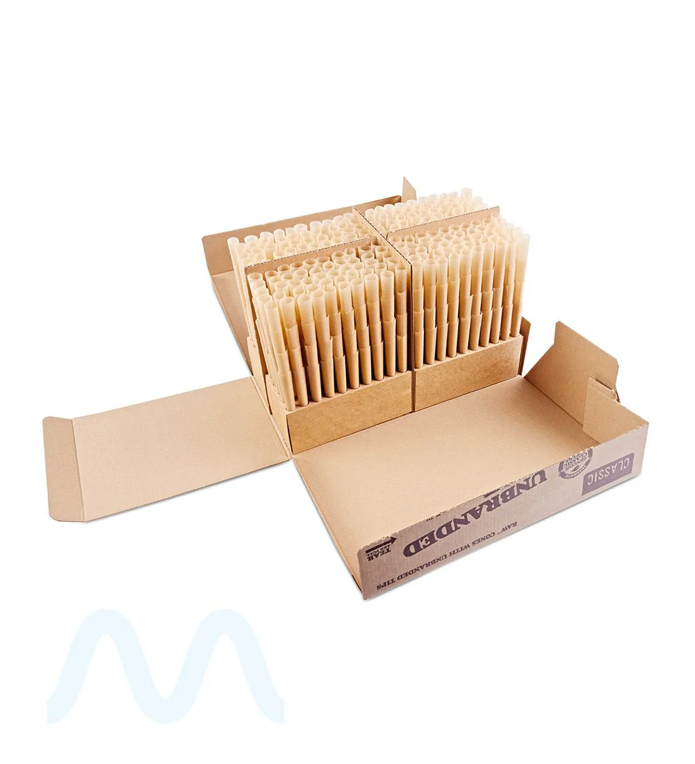 RAW | Classic King Size Pre-Rolled Backrolled Unbranded Cones | 109mm - Unbleached Paper - 800 Count - Image 3