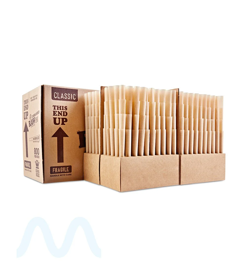 RAW | Classic King Size Pre-Rolled Backrolled Unbranded Cones | 109mm - Unbleached Paper - 800 Count - Image 4
