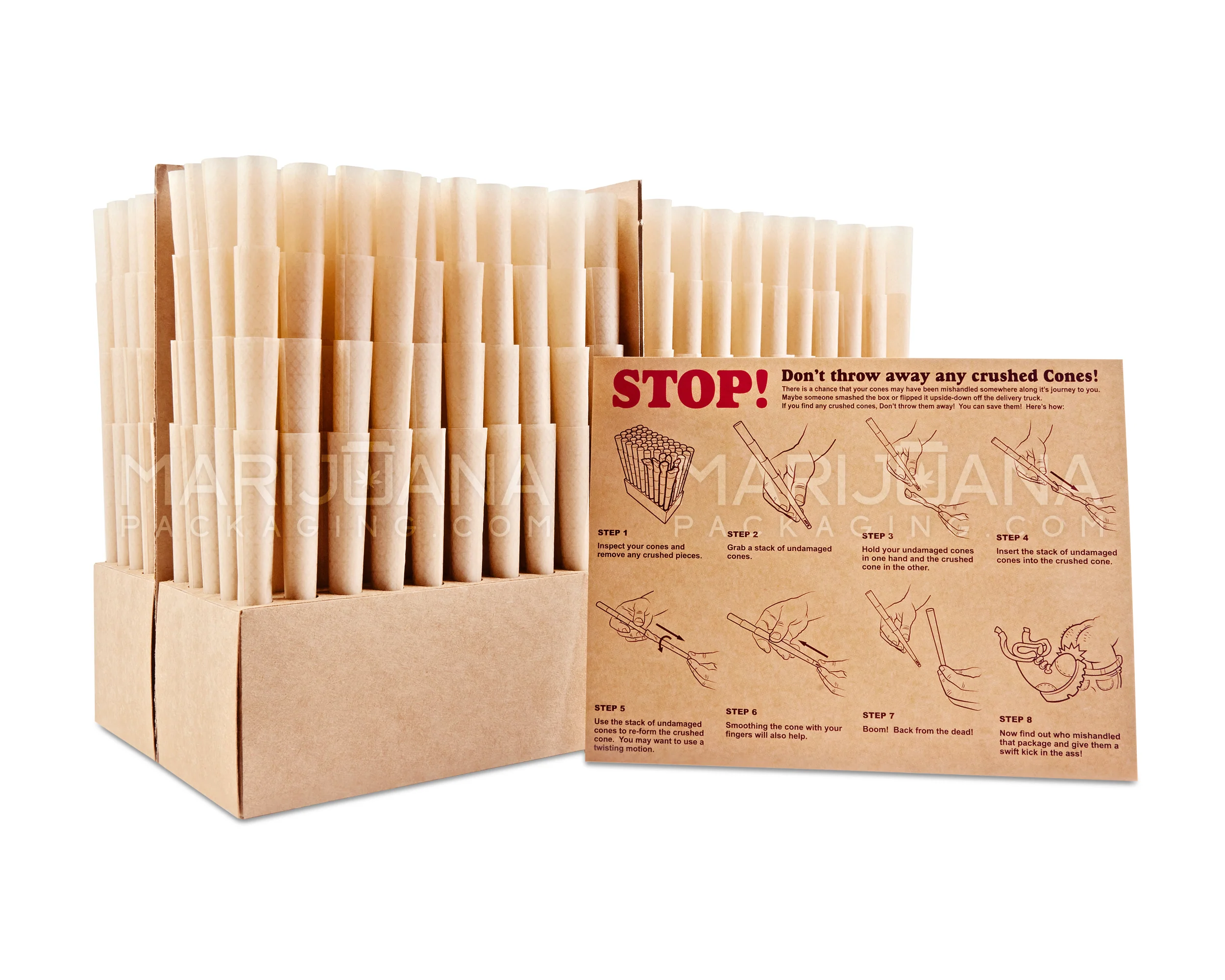 RAW | Classic King Size Pre-Rolled Backrolled Unbranded Cones | 109mm - Unbleached Paper - 800 Count - Image 5