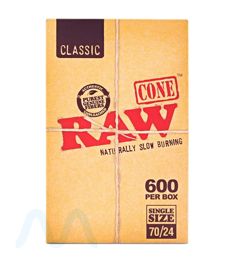 RAW | Classic Single Size Pre-Rolled Cones | 70mm - Unbleached Paper - 600 Count - Image 4