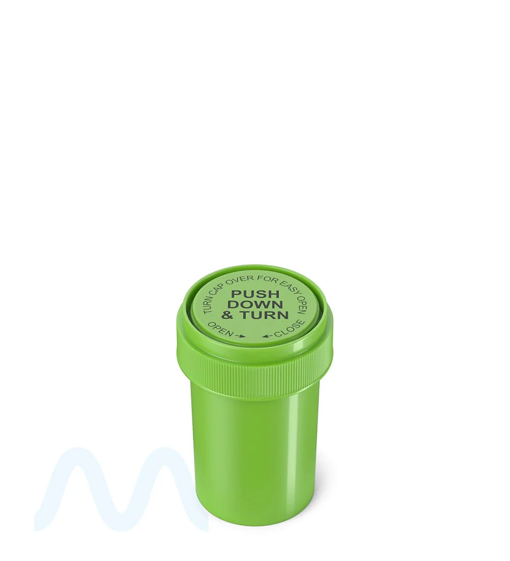 Child Resistant | Opaque Green Reversible Cap Vials | 20dr - 3.5g - 240 Count - Image 4