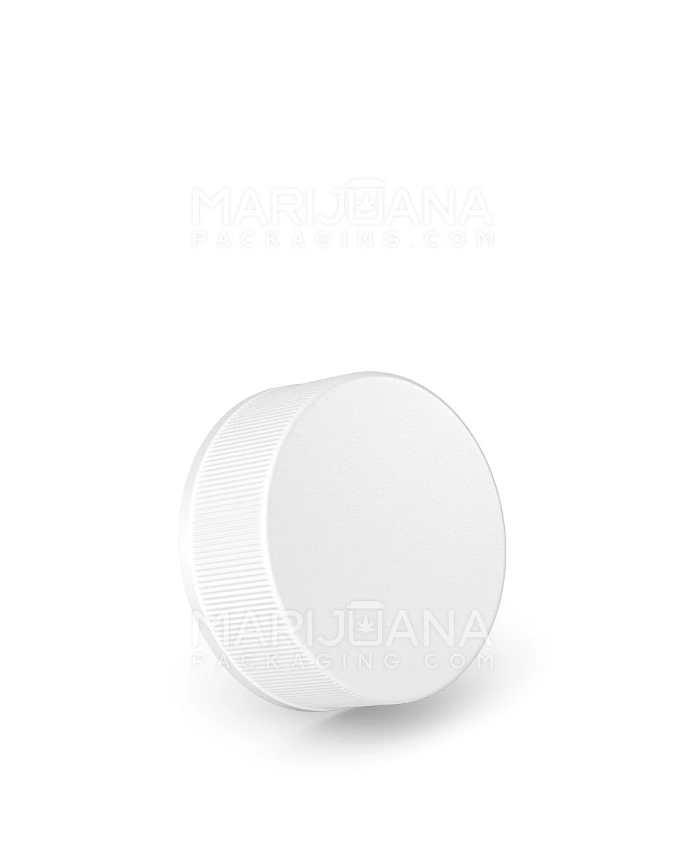 Child Resistant | Ribbed Push Down and Turn Plastic Caps w/ Foil Liner | 38mm - Matte White - 320 Count