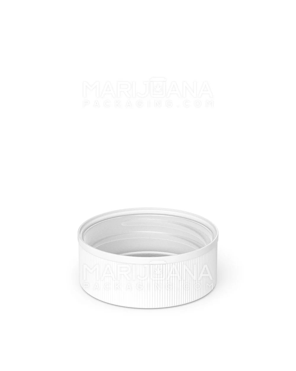 Child Resistant | Ribbed Push Down and Turn Plastic Caps w/ Foil Liner | 38mm - Matte White - 320 Count - Image 4