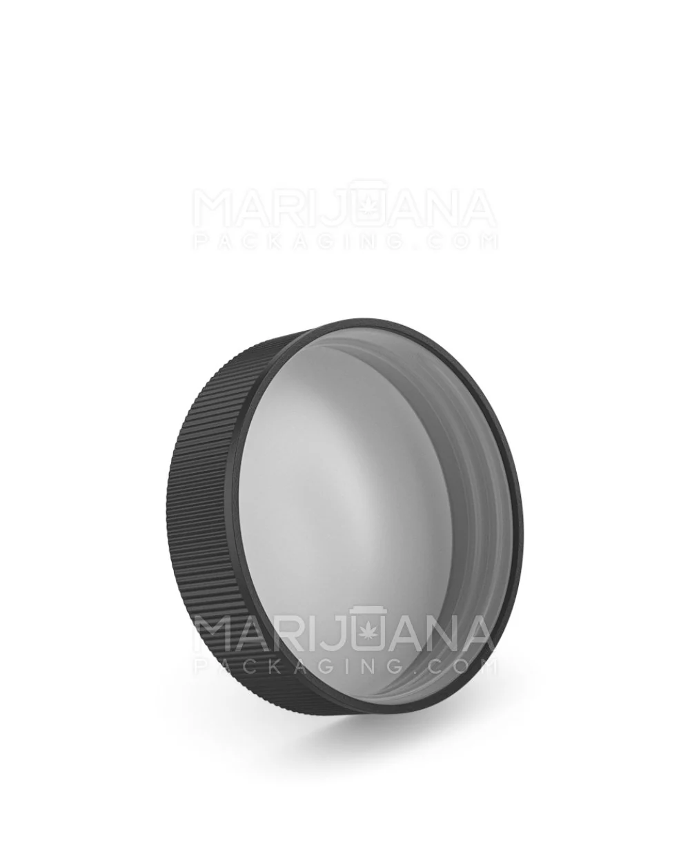 Child Resistant | Ribbed Push Down & Turn Plastic Caps w/ Foam Liner | 53mm - Semi Gloss Black - 120 Count - Image 2