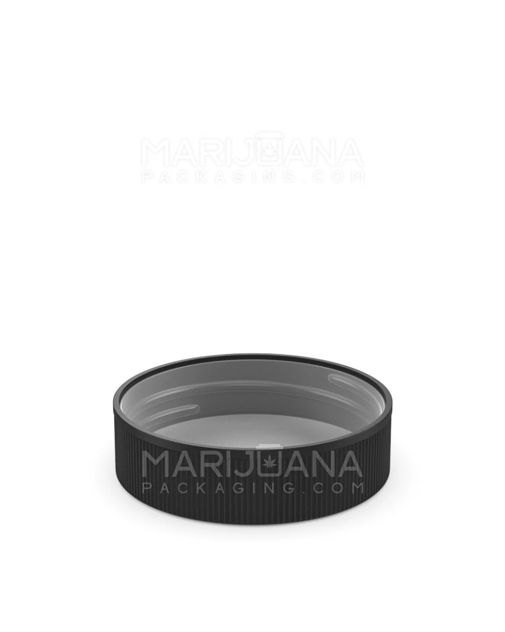 Child Resistant | Ribbed Push Down & Turn Plastic Caps w/ Foam Liner | 53mm - Semi Gloss Black - 120 Count - Image 4