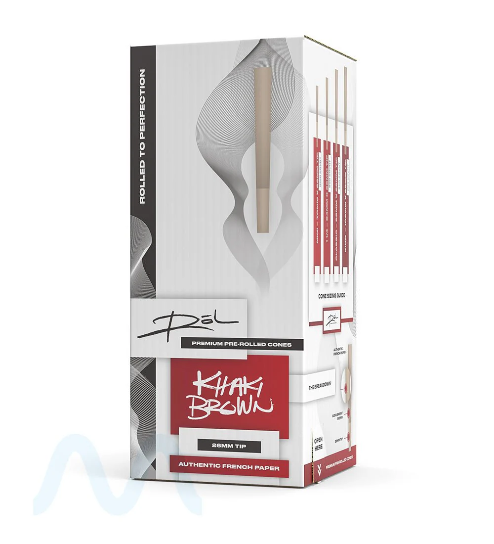 RōL | King Size Pre-Rolled Cones | 109mm - Khaki Brown Paper - 800 Count