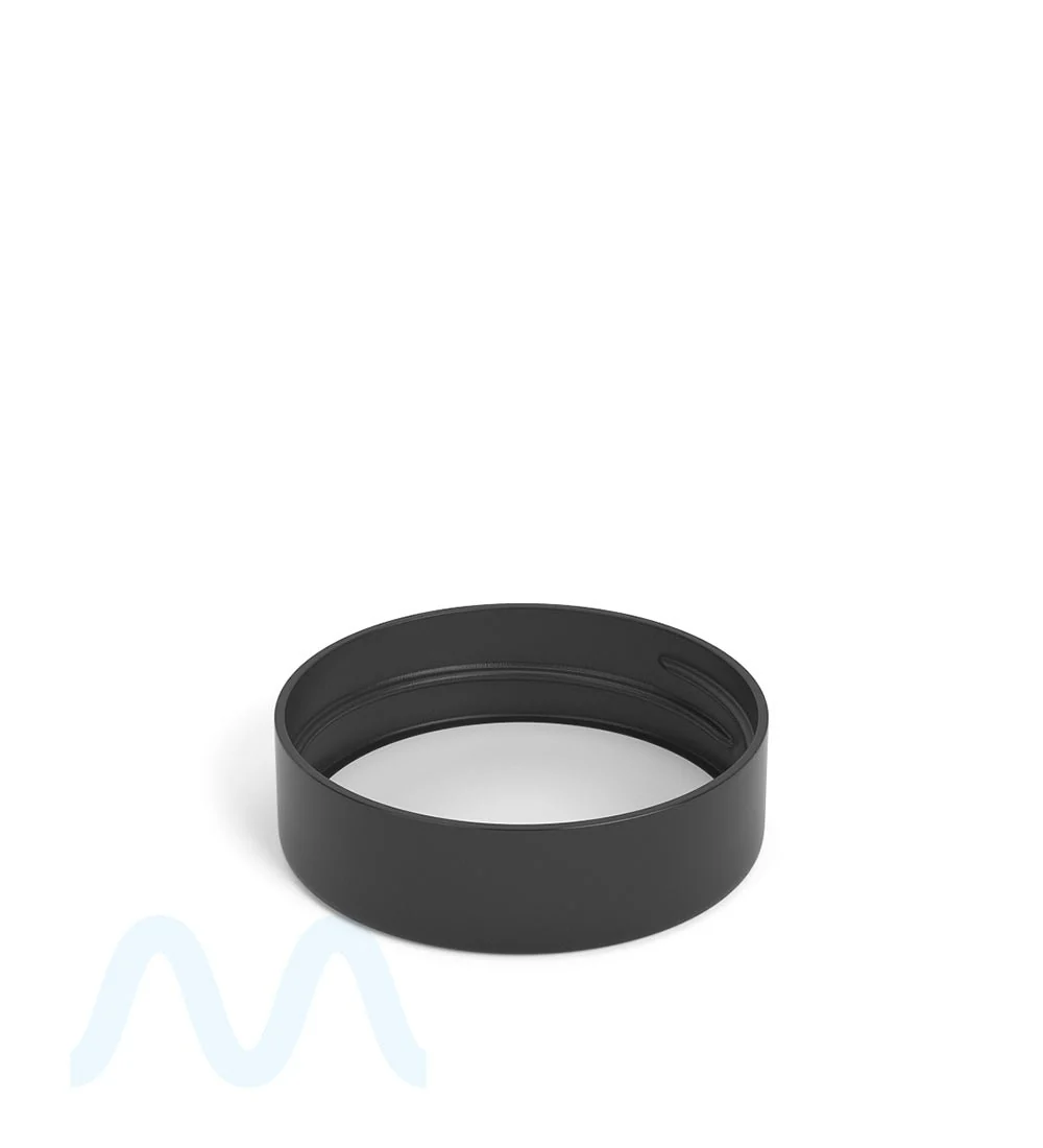Smooth Sided Screw Top Plastic Caps w/ Foam Liner | 38mm - Glossy Black Plastic - 350 Count - Image 3
