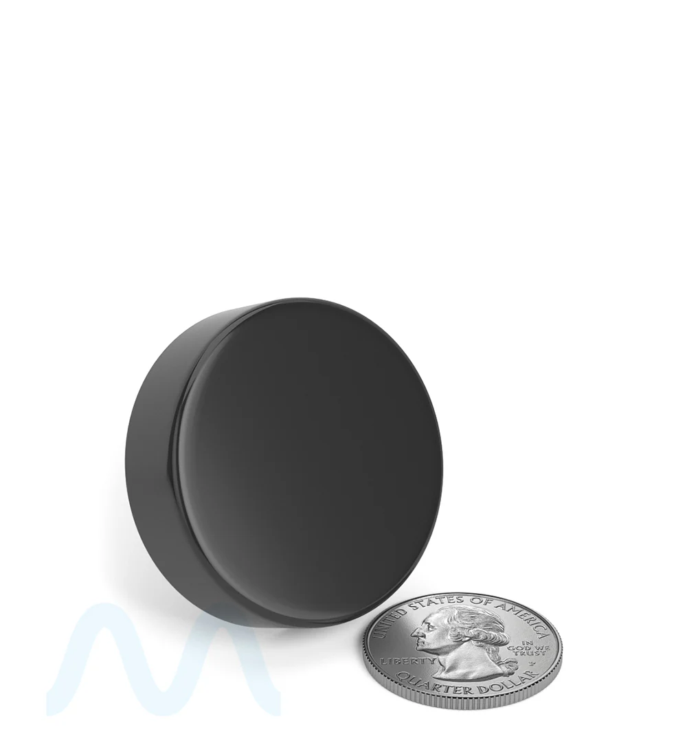 Smooth Sided Screw Top Plastic Caps w/ Foam Liner | 38mm - Glossy Black Plastic - 350 Count - Image 5