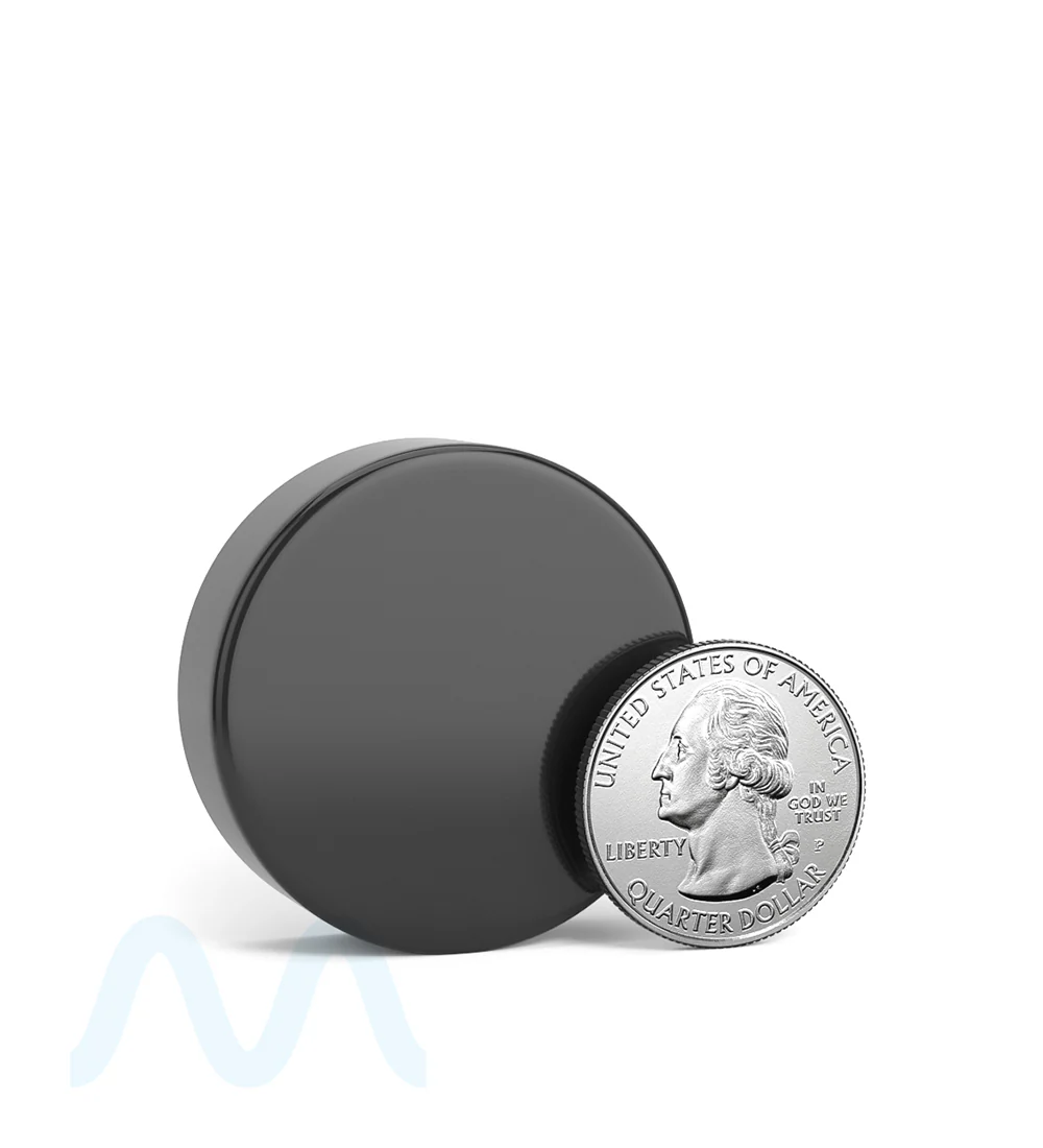 Smooth Sided Screw Top Plastic Caps w/ Foam Liner | 38mm - Glossy Black Plastic - 350 Count - Image 6