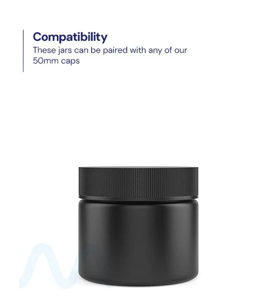 Straight Sided Matte Black Glass Jars | 50mm - 2oz - 200 Count - Image 3