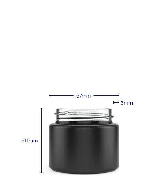 Straight Sided Matte Black Glass Jars | 50mm - 2oz - 200 Count - Image 4