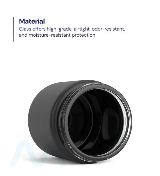 Straight Sided Matte Black Glass Jars | 50mm - 3oz - 100 Count - Image 5