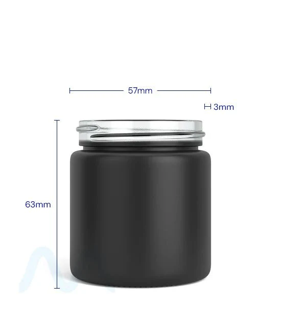 Straight Sided Matte Black Glass Jars | 50mm - 3oz - 100 Count - Image 6