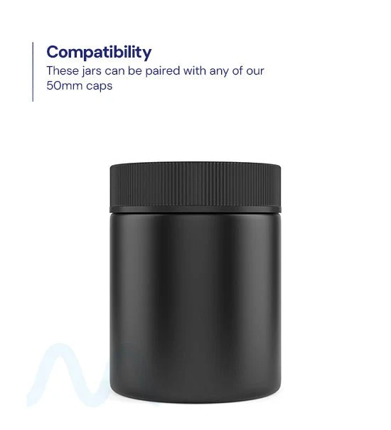 Straight Sided Matte Black Glass Jars | 50mm - 4oz - 100 Count - Image 3