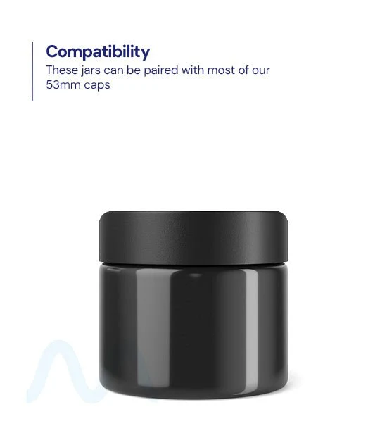 Straight Sided Black Plastic PCR Jars | 53mm - 3oz - 100 Count - Image 3