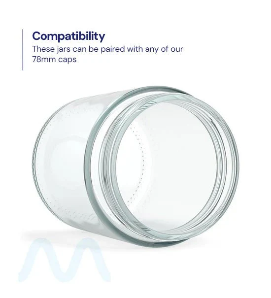 Straight Sided Clear Glass Jars | 78mm - 18oz - 48 Count - Image 4