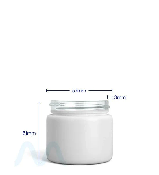 Straight Sided Matte White Glass Jars | 50mm - 2oz - 200 Count - Image 4