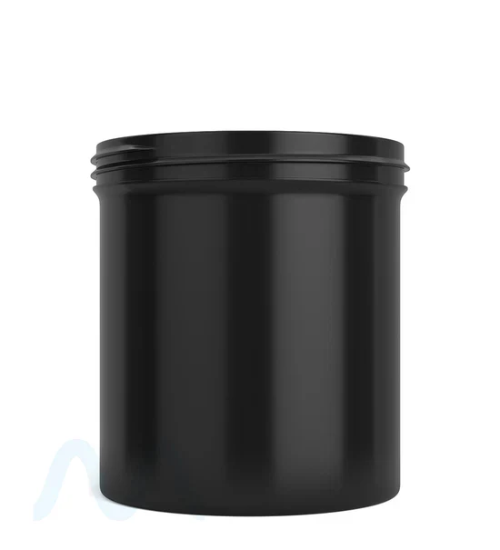 Wide Mouth Straight Sided Black Plastic Jars | 89mm - 16oz - 205 Count