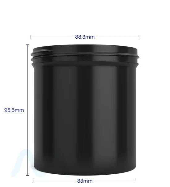 Wide Mouth Straight Sided Black Plastic Jars | 89mm - 16oz - 205 Count - Image 4