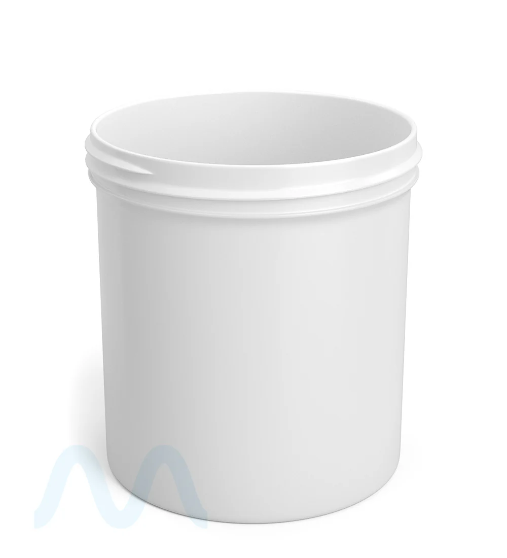 Wide Mouth Straight Sided White Plastic Jars | 89mm - 16oz - 205 Count - Image 2