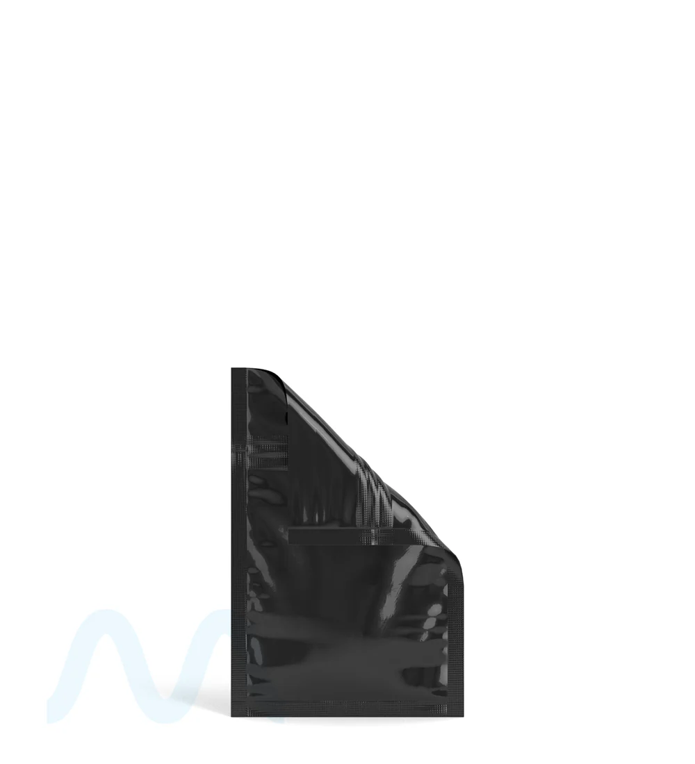 Tamper Evident | Glossy Black PCR Mylar Bags (No Tear Notch) | 3in x 4.5in - 1g - 1000 Count - Image 5
