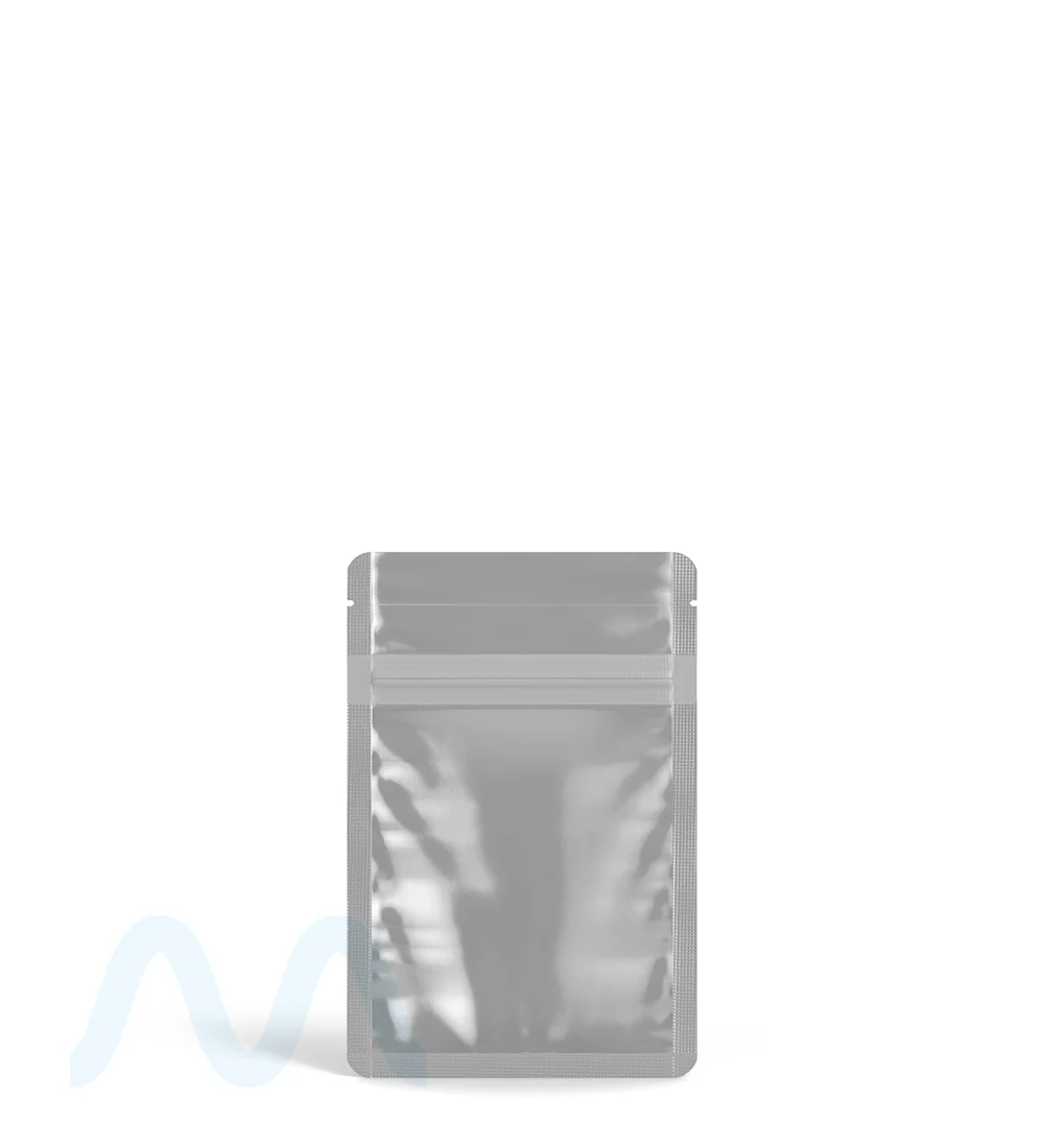Tamper Evident | Glossy Black Vista PCR Mylar Bags (Tear Notch) | 3in x 4.5in - 1g - 1000 Count - Image 3