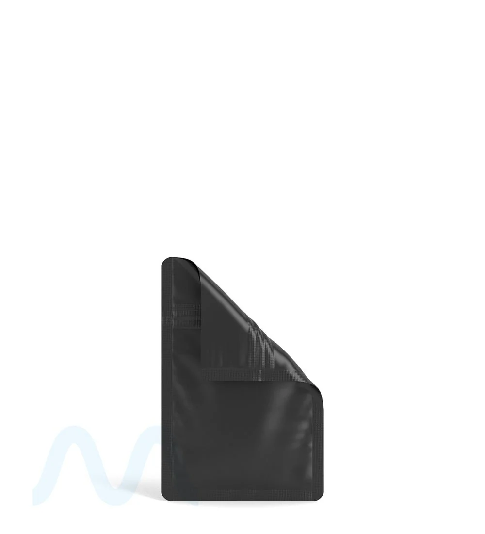 Tamper Evident | Matte Black Mylar Bags (No Tear Notch) | 3in x 4.5in - 1g - 1000 Count - Image 4